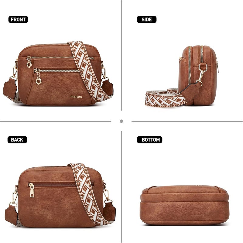 Makes Crossbody Purse for Women Small Crossbody Bags Trendy Vegan Leather with Adjustable Shoulder Straps Gift for Mother Wife Mom - Image 5